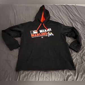 Miami Marlins MLB Authentic Player issued Black Hoodie Pullover